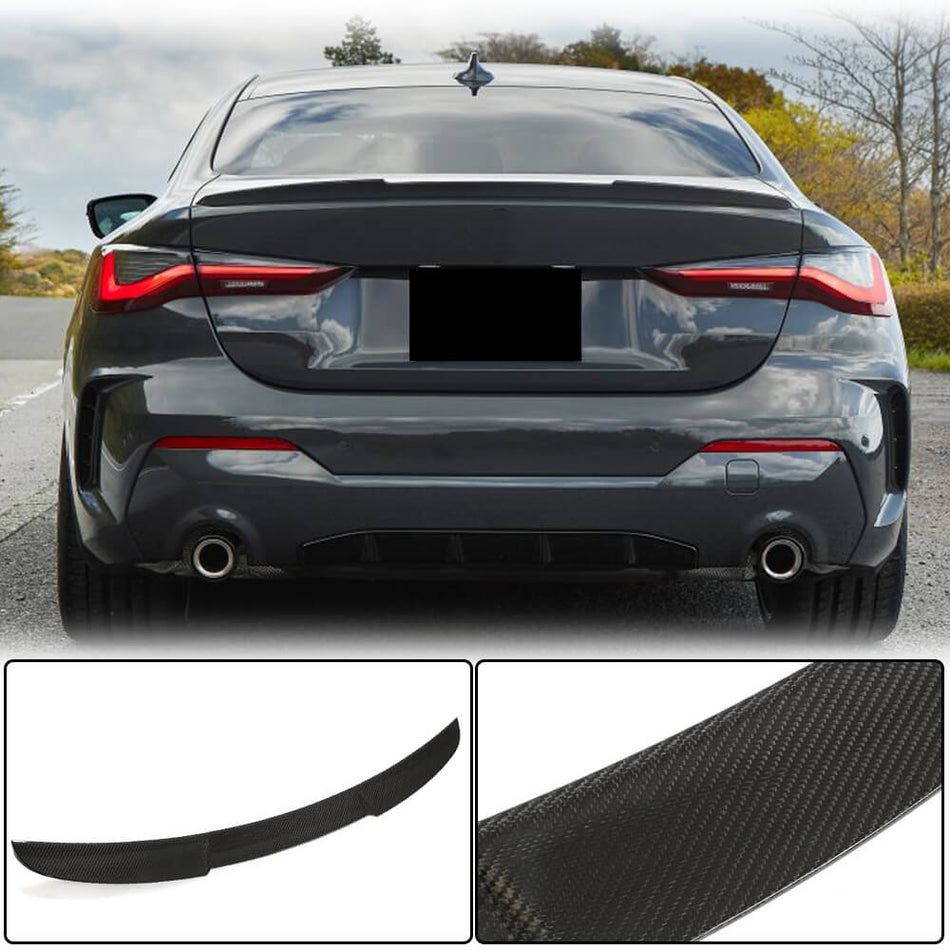 For BMW 4 Series G22 420i 430i M440i G82 M4 Coupe Carbon Fiber Rear Trunk Spoiler Boot Wing Lip