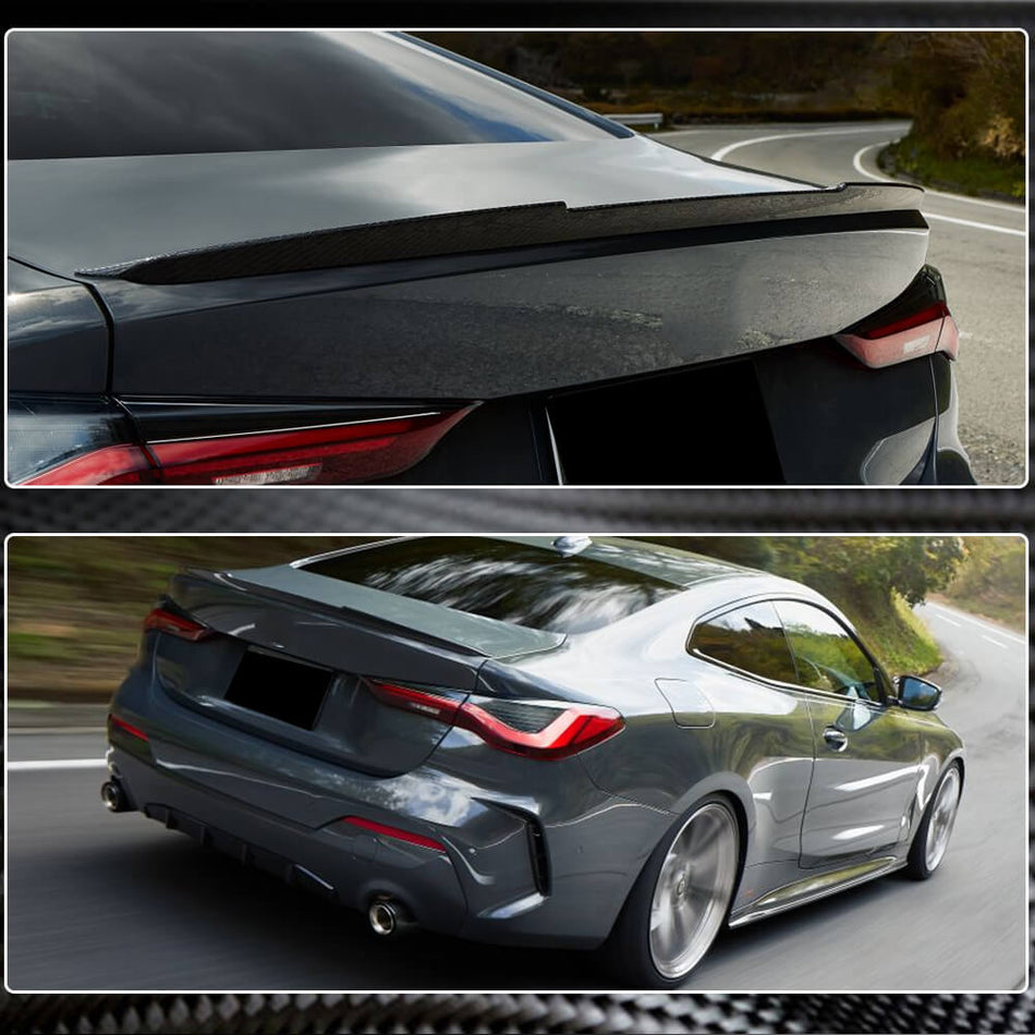 BMW 4 Series G22, G82 M4 Coupe 2021-2025 Rear Trunk Spoiler Carbon Fiber-Ahacarbon