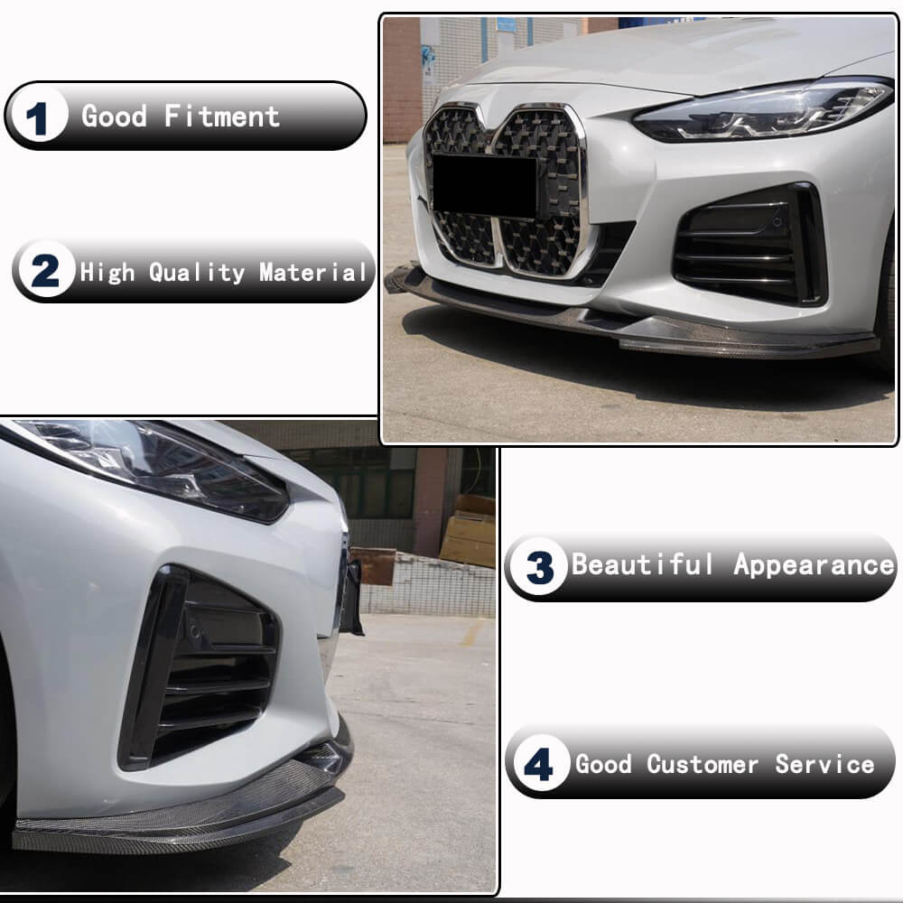 BMW 4 Series G26 420i 430i M Sport M440i Carbon Fiber Front Lip Spoiler ...