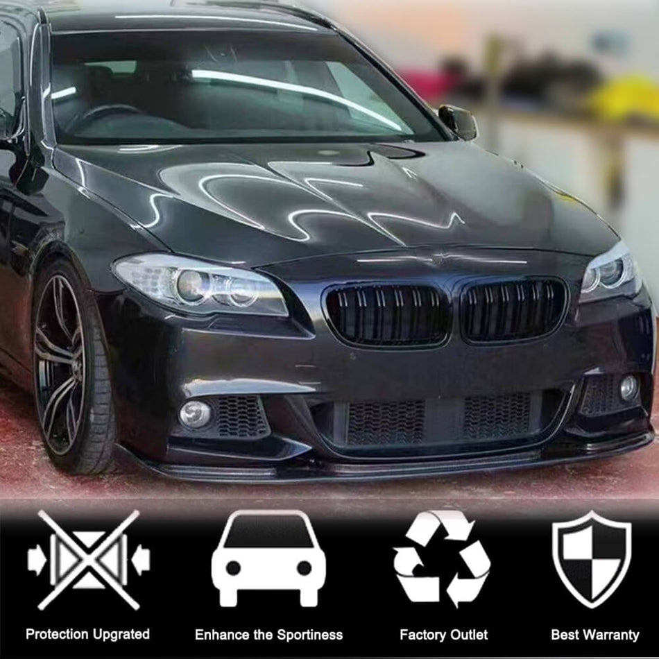 For BMW 5 Series F10 M Sport Sedan Carbon Fiber Front Bumper Lip Chin Spoiler | 520i 528i 530i 535i 550i M Tech