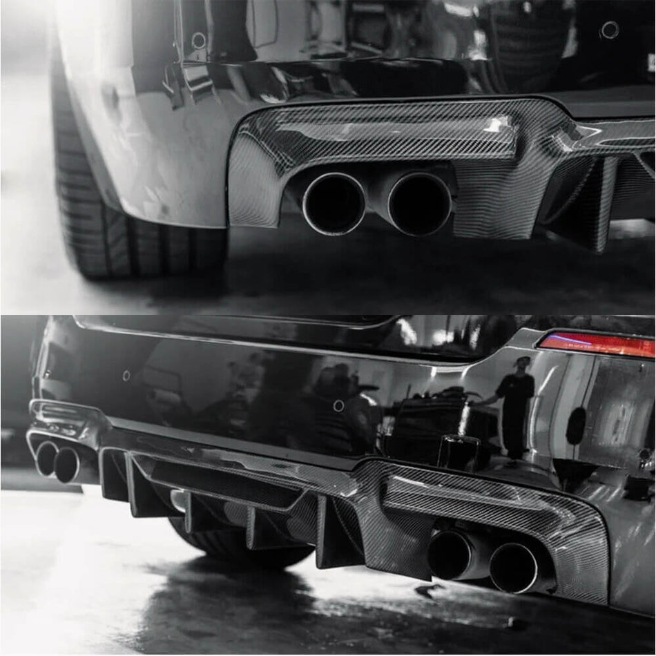 For BMW 5 Series F10 M5 2011-2017 Carbon Fiber Rear Bumper Diffuser Lip Body Kit