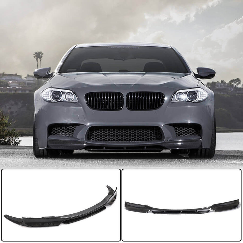For BMW 5 Series F10 M5 Carbon Fiber Front Bumper Lip Chin Spoiler Splitter Wide Body Kit