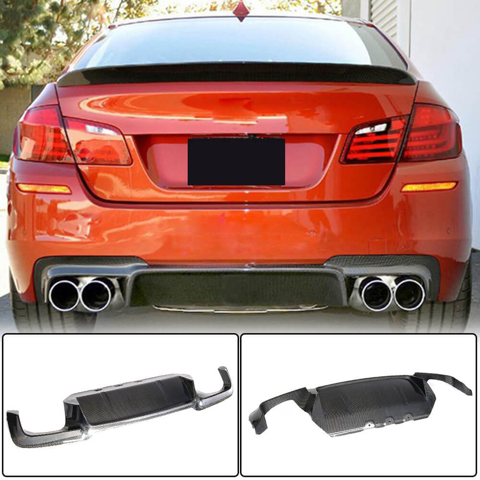 For BMW 5 Series F10 M5 Carbon Fiber Rear Bumper Diffuser Valance Lip