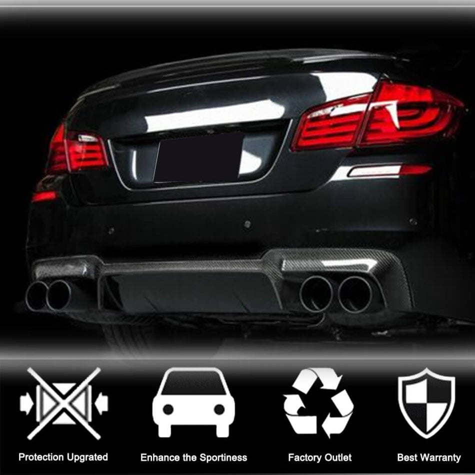 For BMW 5 Series F10 M5 Carbon Fiber Rear Bumper Diffuser Valance Lip