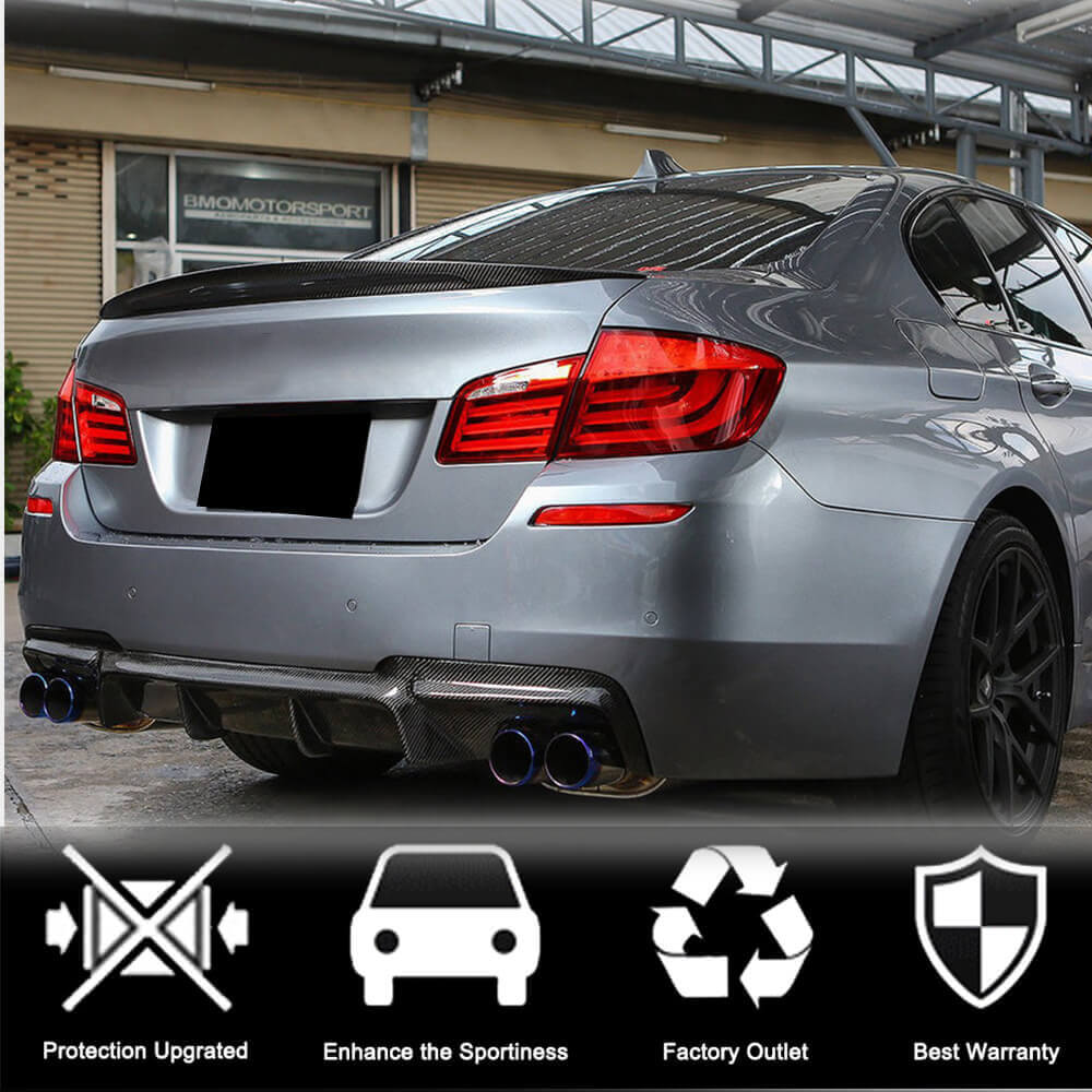 BMW F10 550I M Sport Carbon Fiber Rear Bumper Diffuser Lip | DTM Style ...