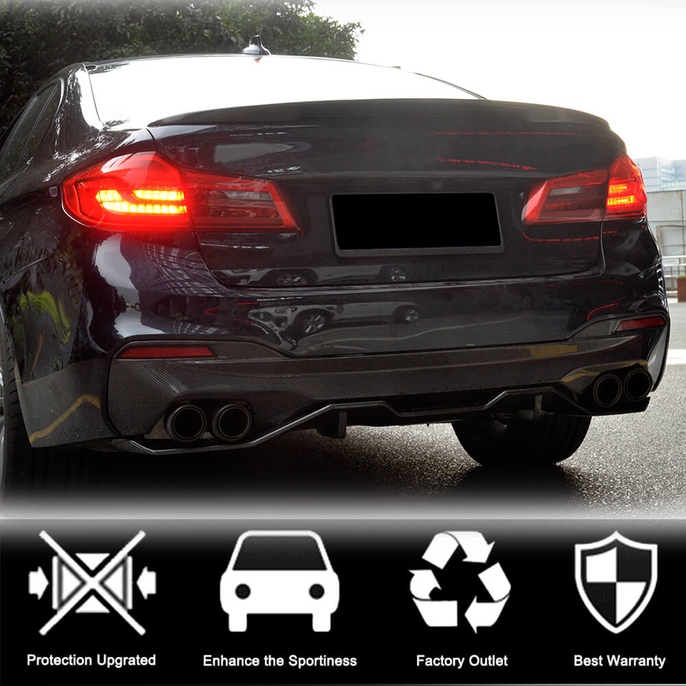 BMW G30 5 Series Carbon Fiber Rear Bumper Diffuser