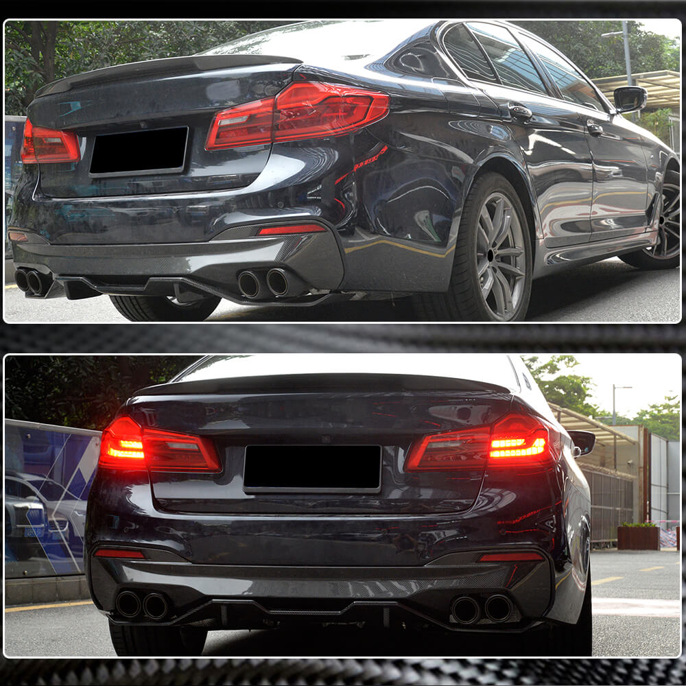 M550i Rear BMW 5 Series G30 530i M550i MP Carbon Fiber Rear Bumper Diffuser Lip