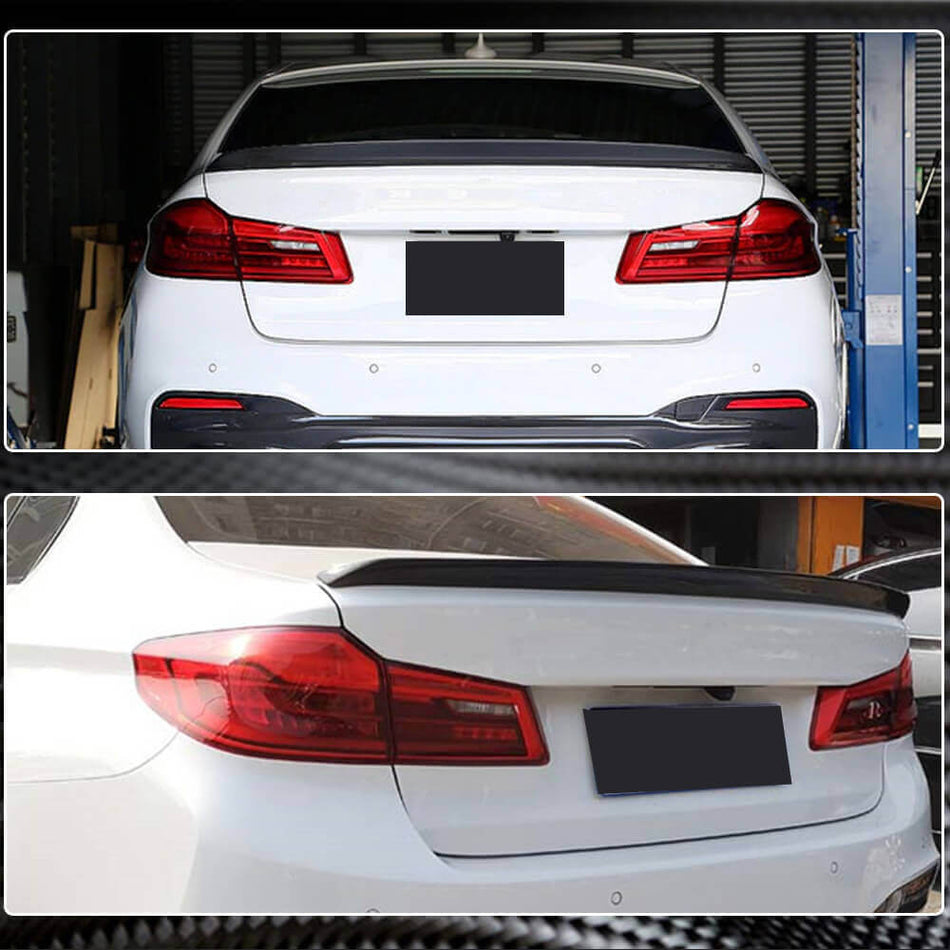 For BMW 5 Series G30 F90 Carbon Fiber/FRP Rear Trunk Spoiler Boot Wing Lip | 520i 530i 530e 540i M550i M5