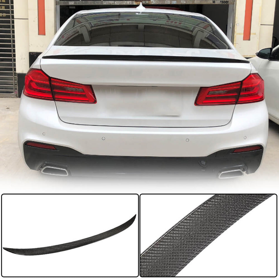 For BMW 5 Series G30 F90 M5 Carbon Fiber Rear Trunk Spoiler Boot Wing Lip | 520i 530i 530e 540i M550i