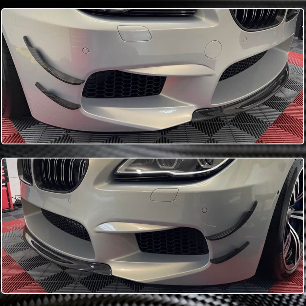 BMW F06 F12 F13 M6 Dry Carbon Fiber Front Bumper Air Vent Aero Fins