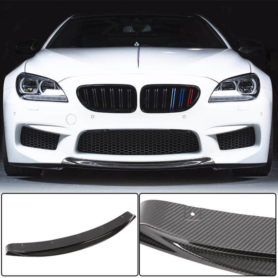 For BMW 6 Series F06 F12 F13 M6 Dry Carbon Fiber Front Bumper Lip Chin Spoiler Wide Body Kit