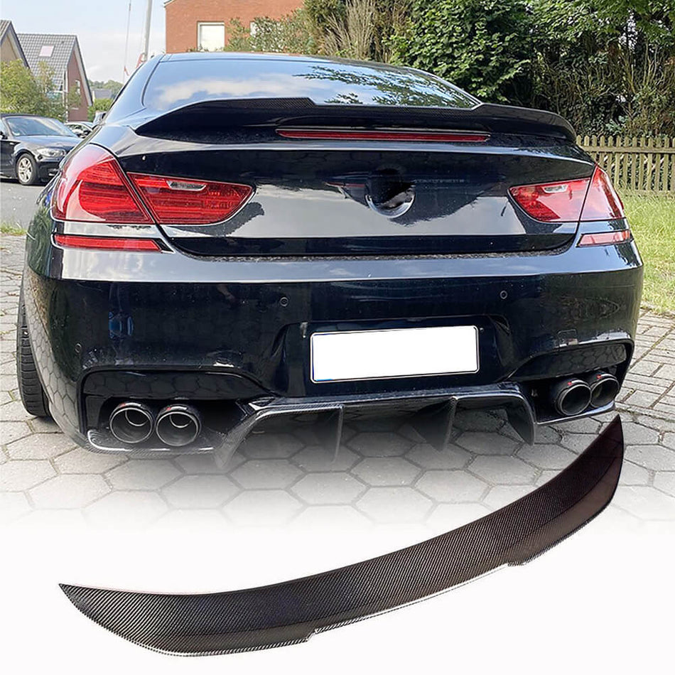 For BMW 6 Series F06 F13 640i 650i M6 Coupe Carbon Fiber Rear Trunk Spoiler Boot Wing Lip
