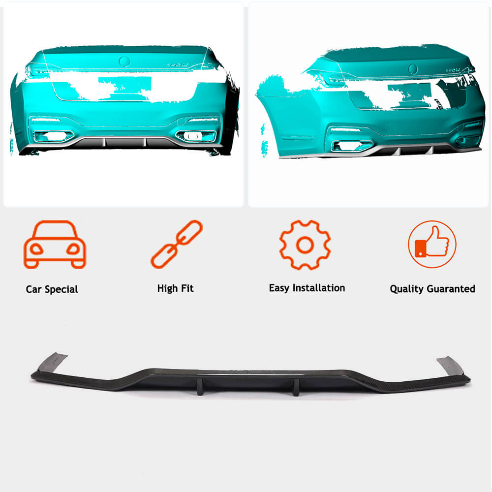 BMW G11 750i M Sport M760Li LCI Carbon Fiber Rear Diffuser Valance Lip ...