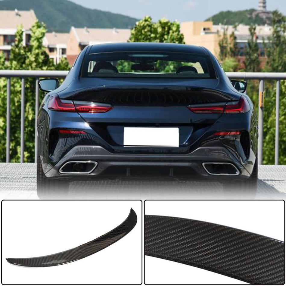 For BMW 8 Series G16 840i M850i F93 M8 Gran Coupe Dry Carbon Fiber Rear Trunk Spoiler Boot Wing Lip