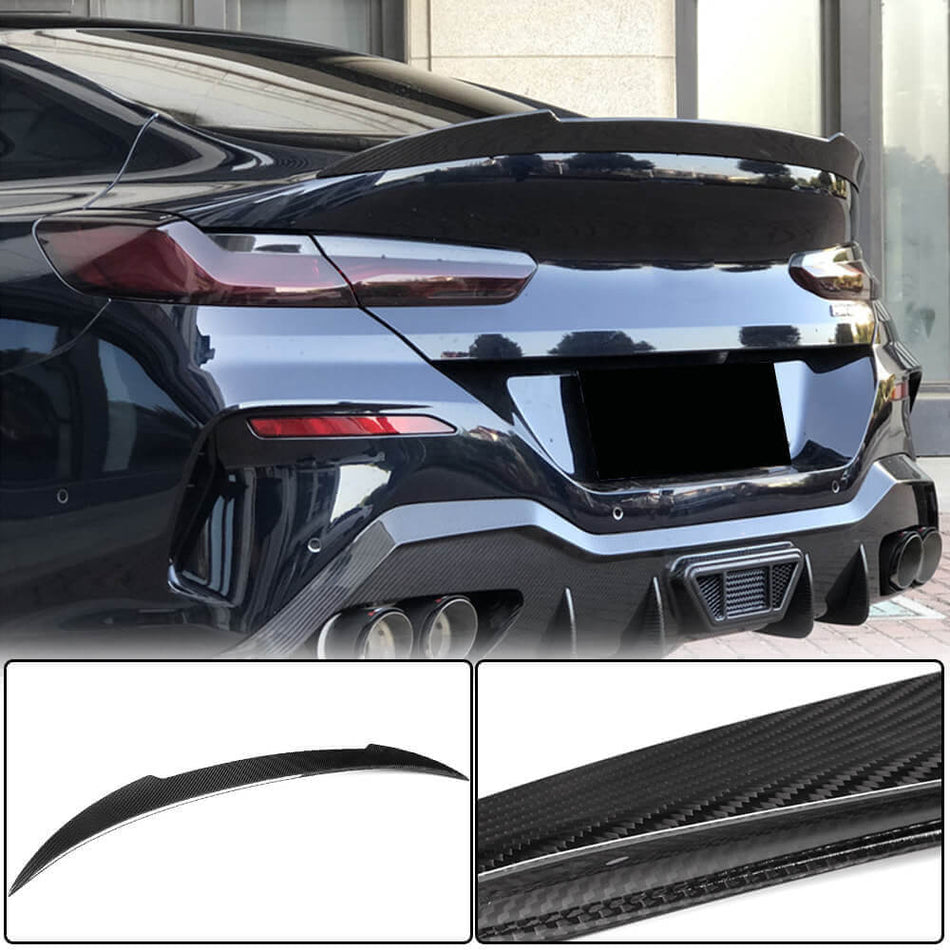 For BMW 8 Series G16 F93 M8 Gran Coupe Dry Carbon Fiber Rear Trunk Spoiler Boot Wing Lip | 840i 840d M850i xDrive