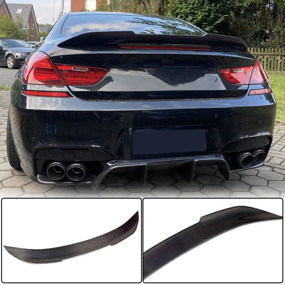For BMW 6 Series F06 F13 640i 650i M6 Coupe Carbon Fiber Rear Trunk Spoiler Boot Wing Lip
