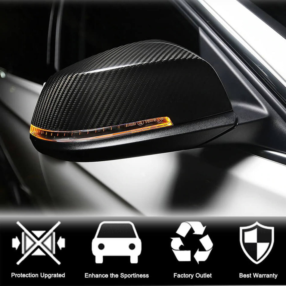 For BMW F10 F11 F06 F12 F13 F01 F02 Carbon Fiber Replacement Side Mirror Cover Caps