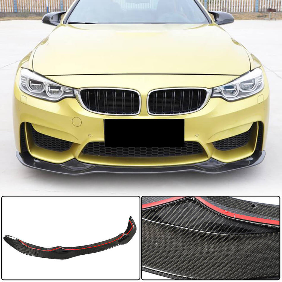 For BMW F80 M3 F82 F83 M4 Carbon Fiber Front Bumper Lip Chin Spoiler Body Kit