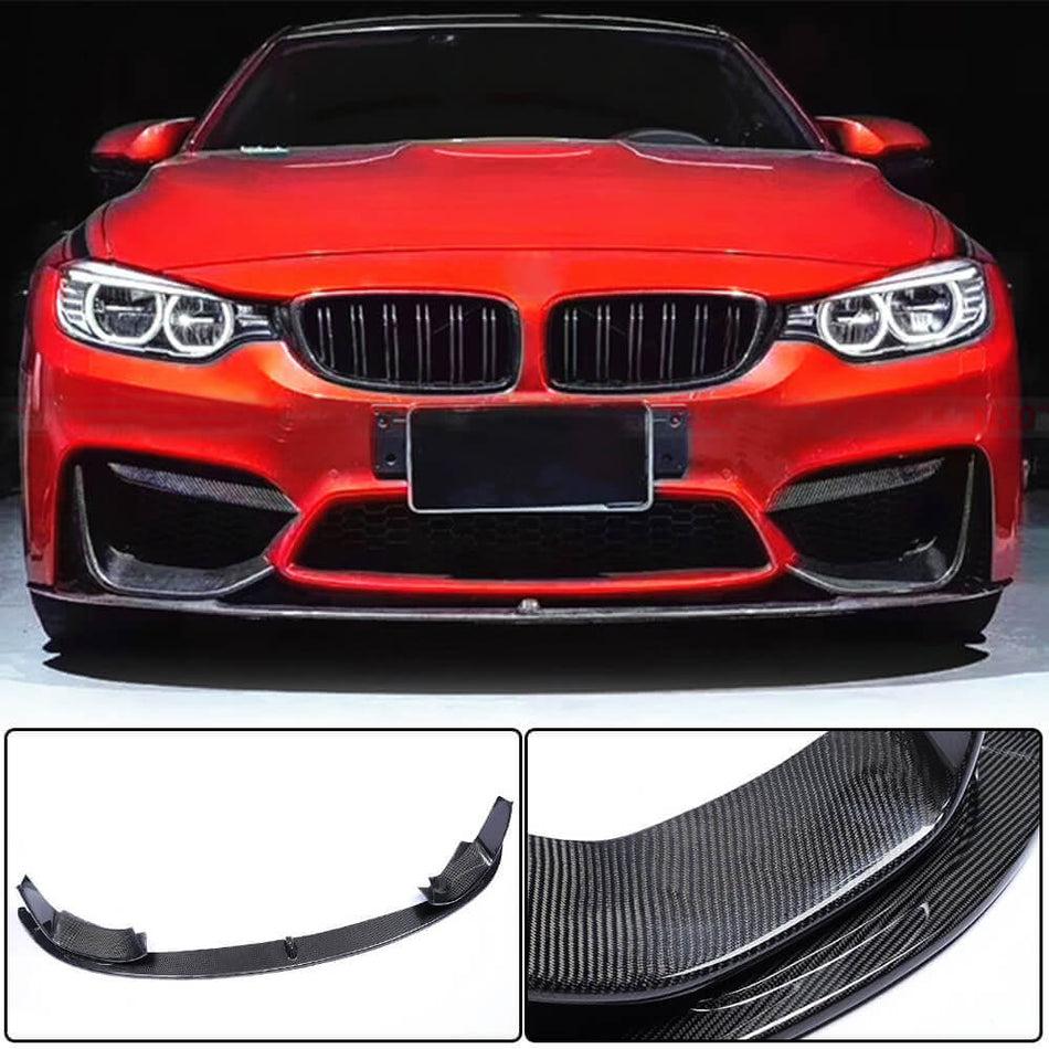 For BMW F80 M3 F82 F83 M4 Carbon Fiber Front Bumper Lip Chin Spoiler Splitter