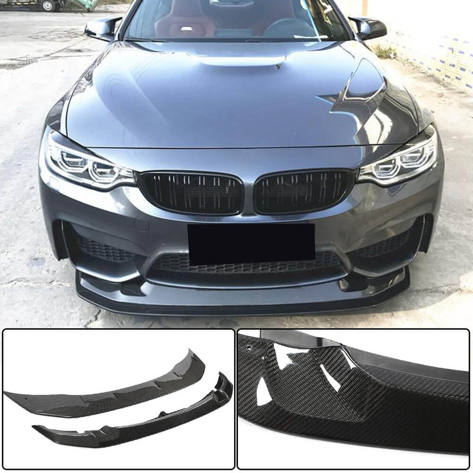 For BMW F80 M3 F82 F83 M4 Carbon Fiber Front Bumper Lip Chin Spoiler Wide Body Kits