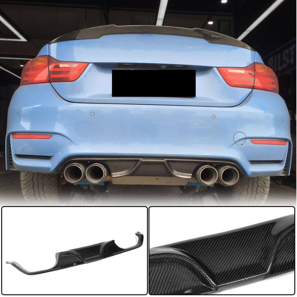 For BMW F80 M3 F82 F83 M4 Carbon Fiber Rear Bumper Diffuser Lip Wide Body Kit