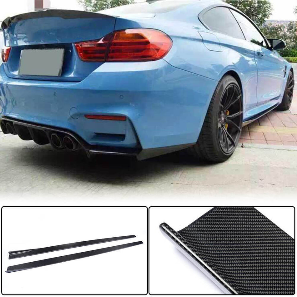 For BMW F82 F83 M4 Carbon Fiber Side Skirts Door Rocker Panels Extension Lip
