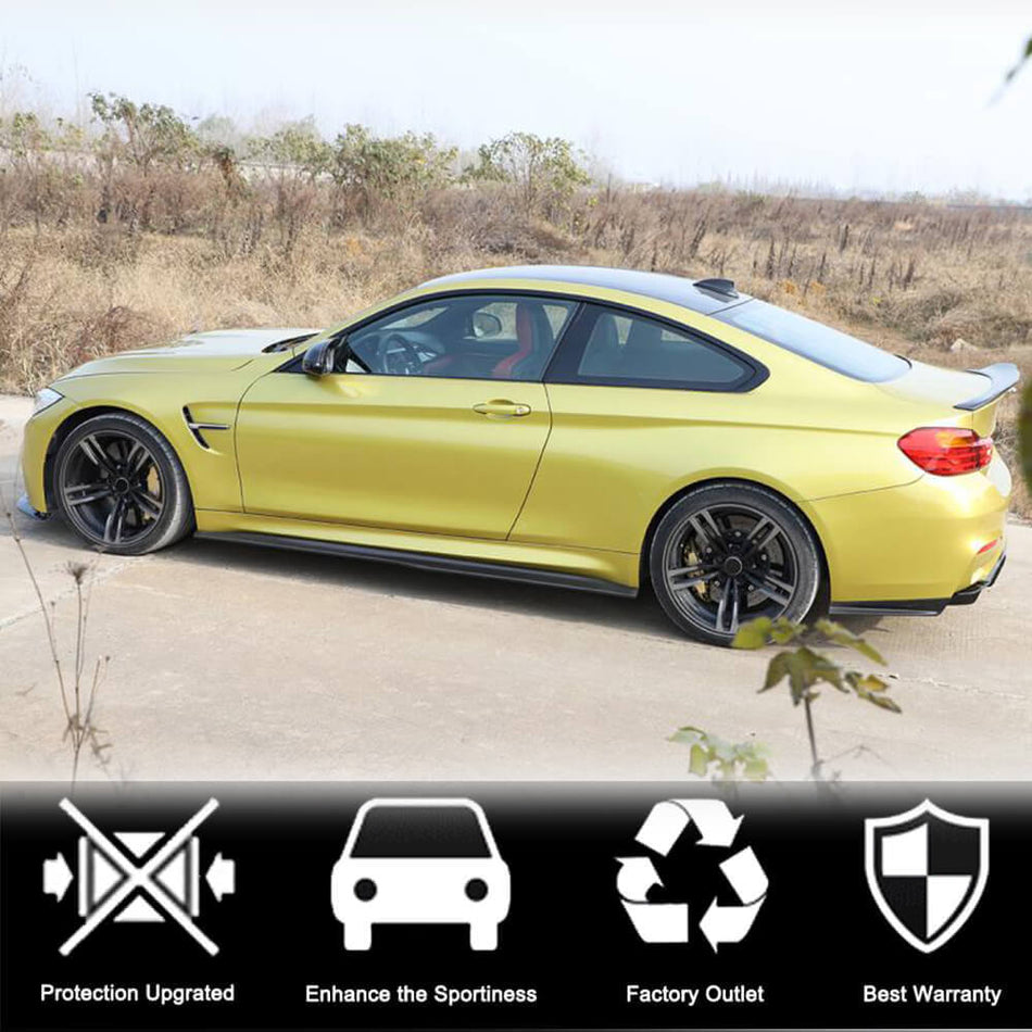 For BMW  F82 F83 M4 Carbon Fiber Side Skirts Door Rocker Panels Extension Lip