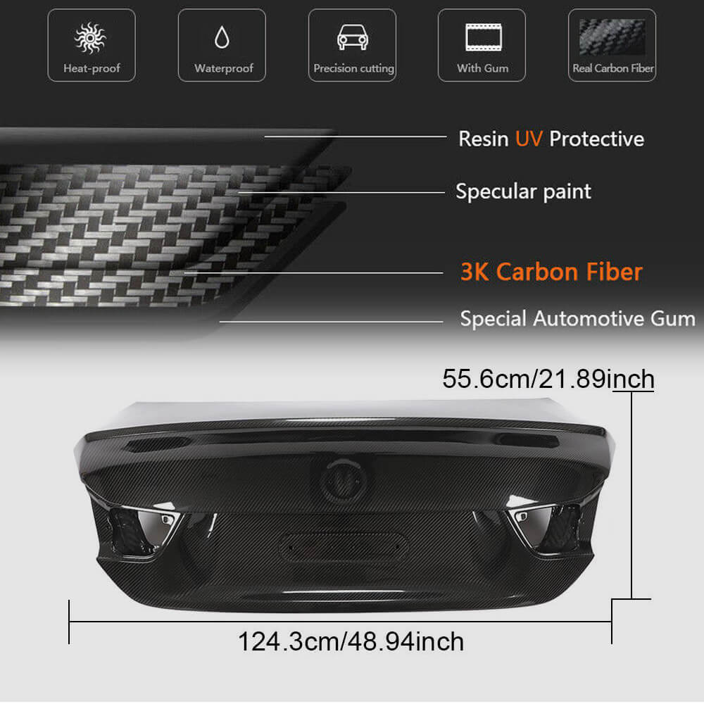 BMW F32 F82 M4 Rear Trunk Boot Lid Cover Dry Carbon Fiber | Ahacarbon