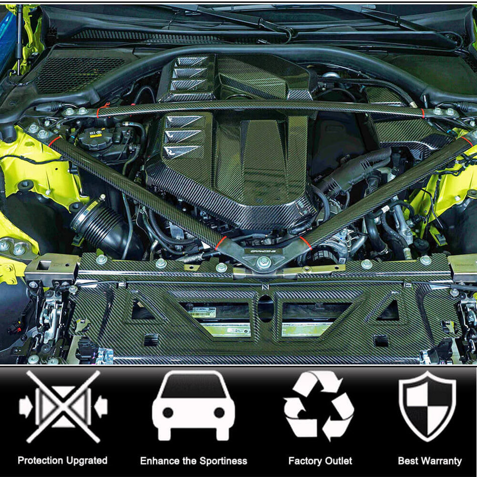 For BMW G80 M3 G82 G83 M4 2021-2023 Dry Carbon Fiber Engine Strut Brace Bracket Interior Accessories