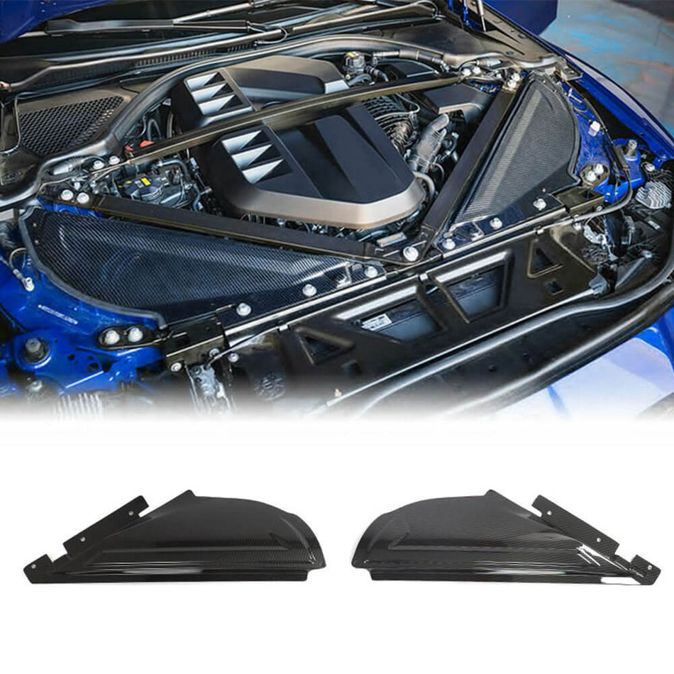 For BMW G80 M3 G82 G83 M4 2021+ Dry Carbon Fiber Engine Bay Cover Caps Interior Accessories