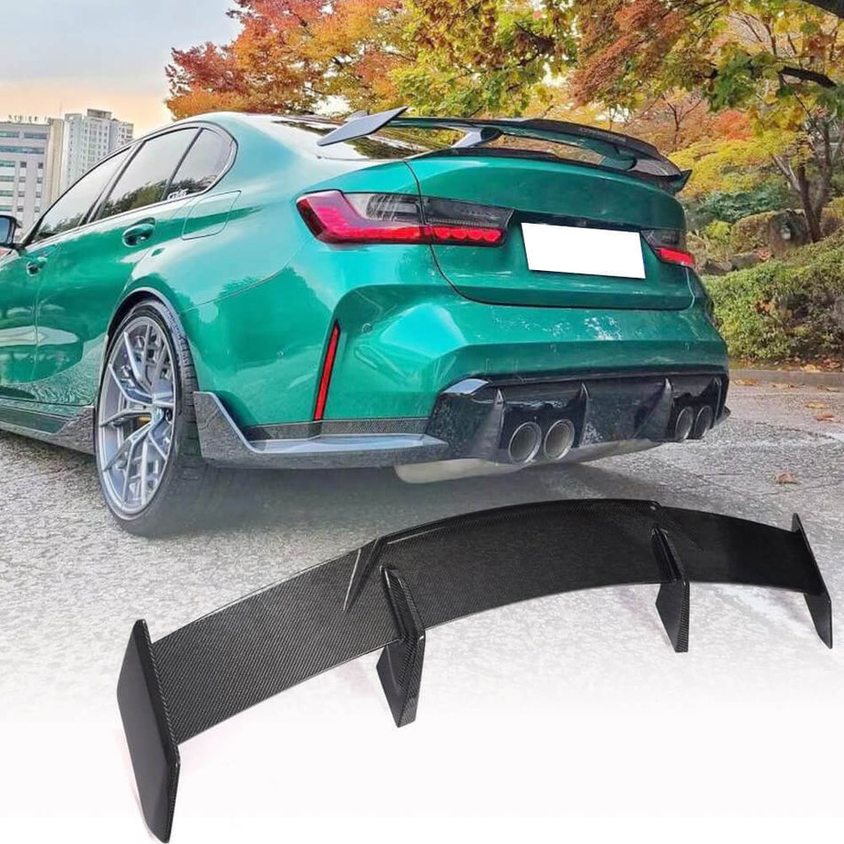 For BMW 3 Series 4 Series G80 M3 G82 G83 M4 Dry Carbon Fiber Rear Trunk Spoiler Boot Wing Lip
