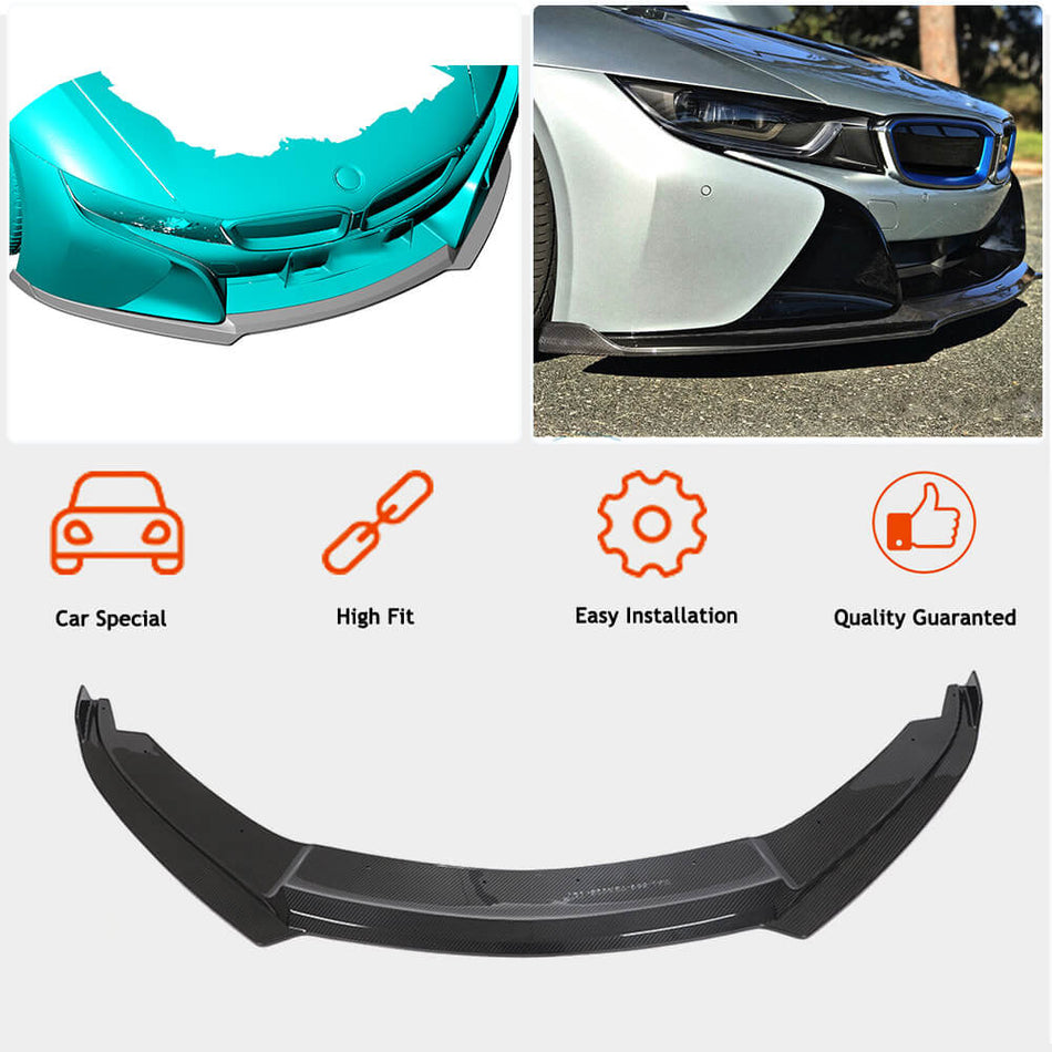For BMW I8 Coupe 2014-2018 Dry Carbon Fiber Front Bumper Lip Chin Spoiler Wide Body Kit