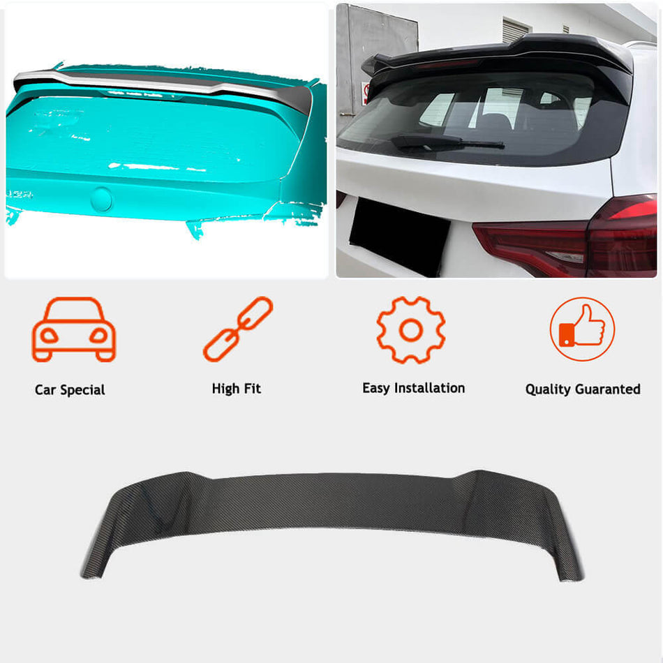 For BMW X3 G01 M40i Carbon Fiber Rear Roof Spoiler Window Wing Lip