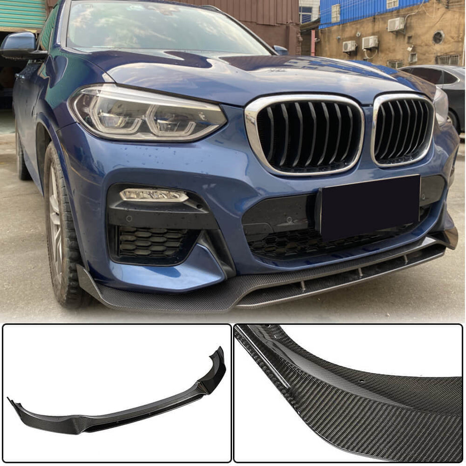 For BMW X3 G01 M40i Carbon Fiber Front Bumper Lip Spoiler Splitter Wide Body Kit