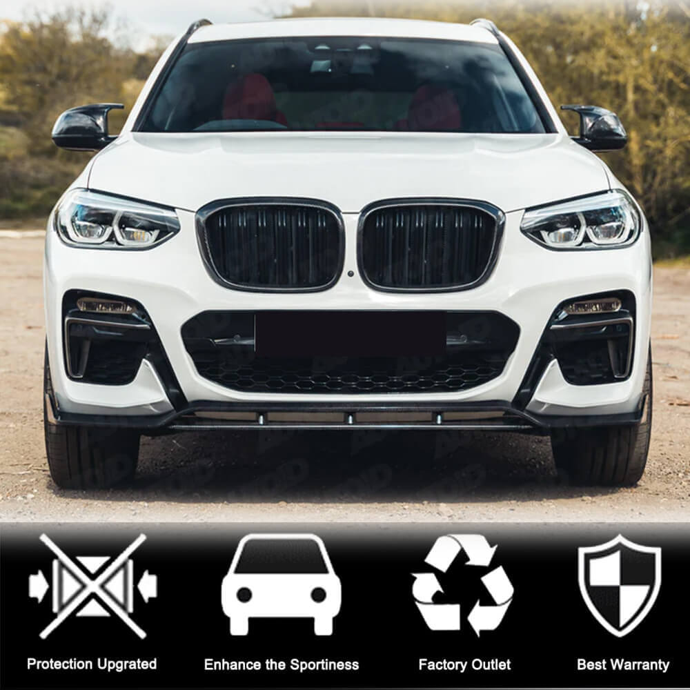 BMW X3 G01 M40i Carbon Fiber Front Bumper Lip Spoiler | Exterior