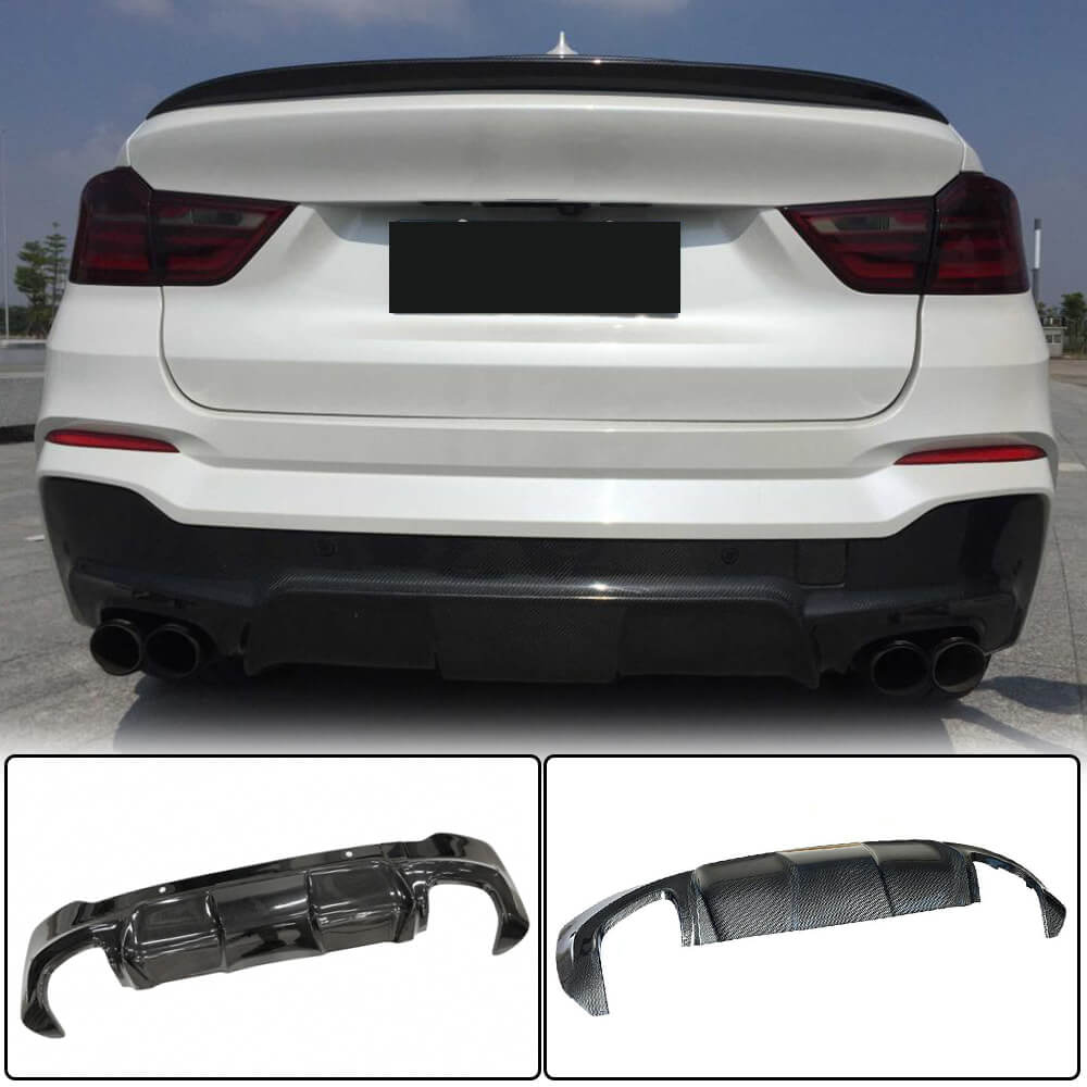 BMW X4 F26 M Sport M40i Carbon Fiber Rear Bumper Diffuser Valance Lip