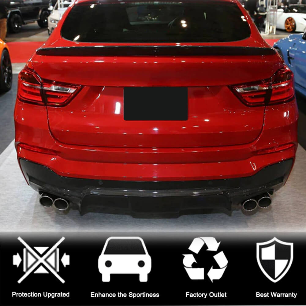 BMW X4 F26 M Sport M40i Carbon Fiber Rear Bumper Diffuser Valance Lip
