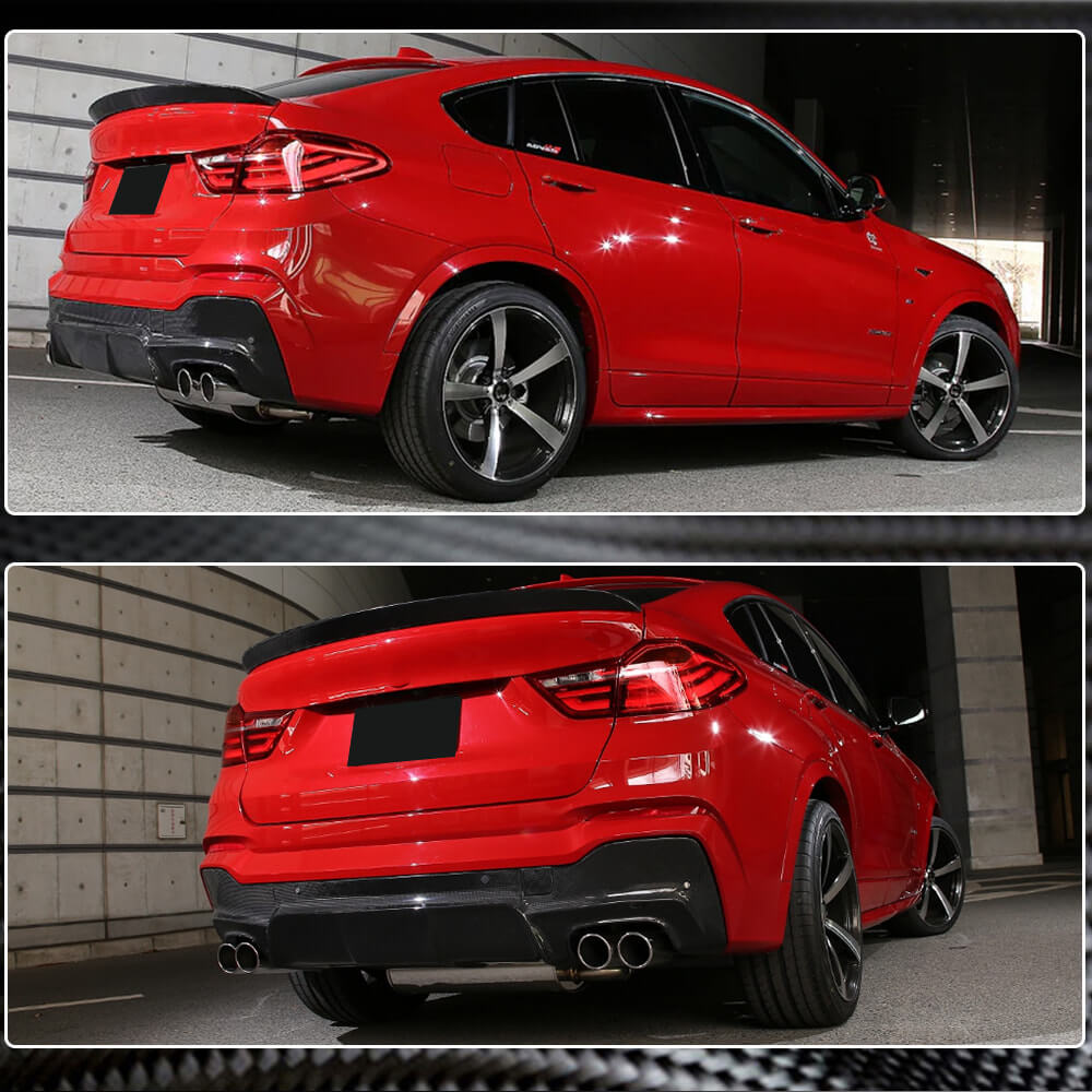 X4 Rear Lens Mod BMW X4 F26 M Sport M40i Carbon Fiber Rear Bumper Diffuser Valance Lip