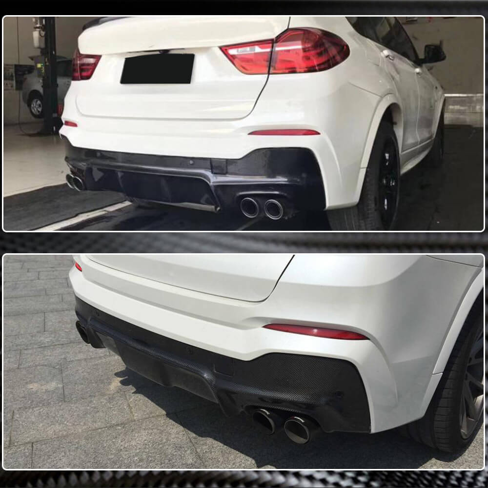 BMW X4 F26 M Sport M40i Carbon Fiber Rear Bumper Diffuser Valance Lip