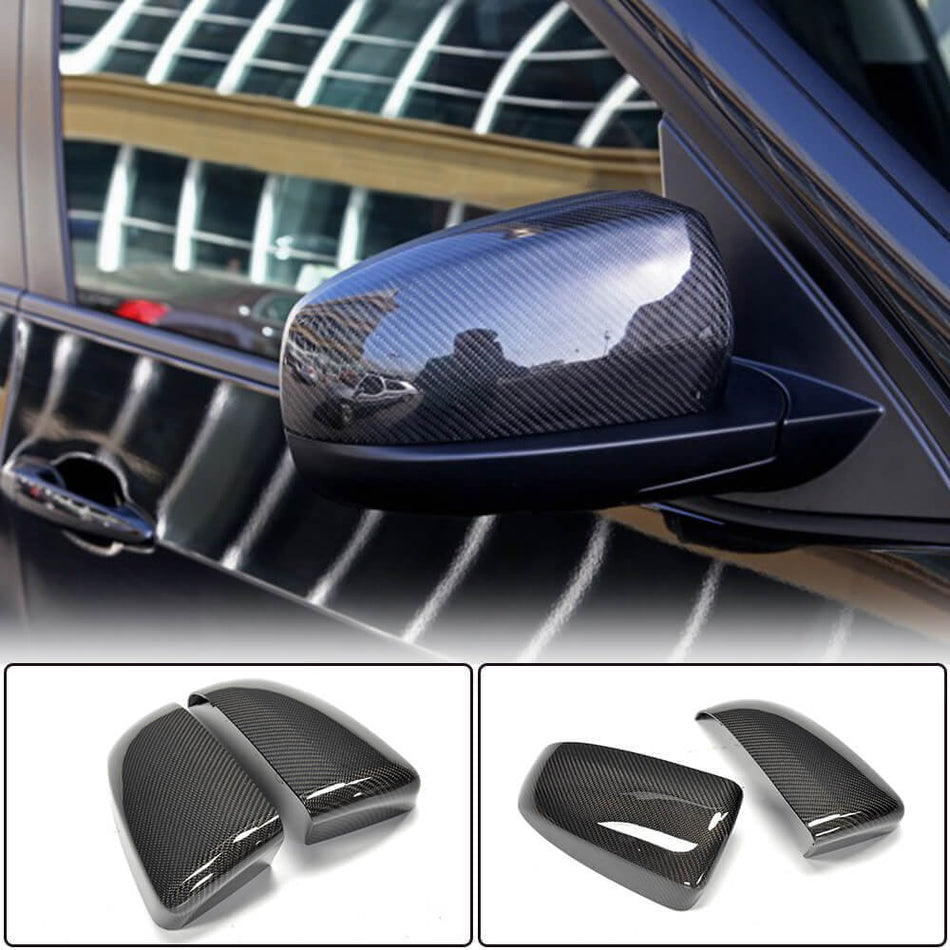 For BMW X5 E70 X6 E71 Carbon Fiber Side Rearview Mirror Cover Caps Pair