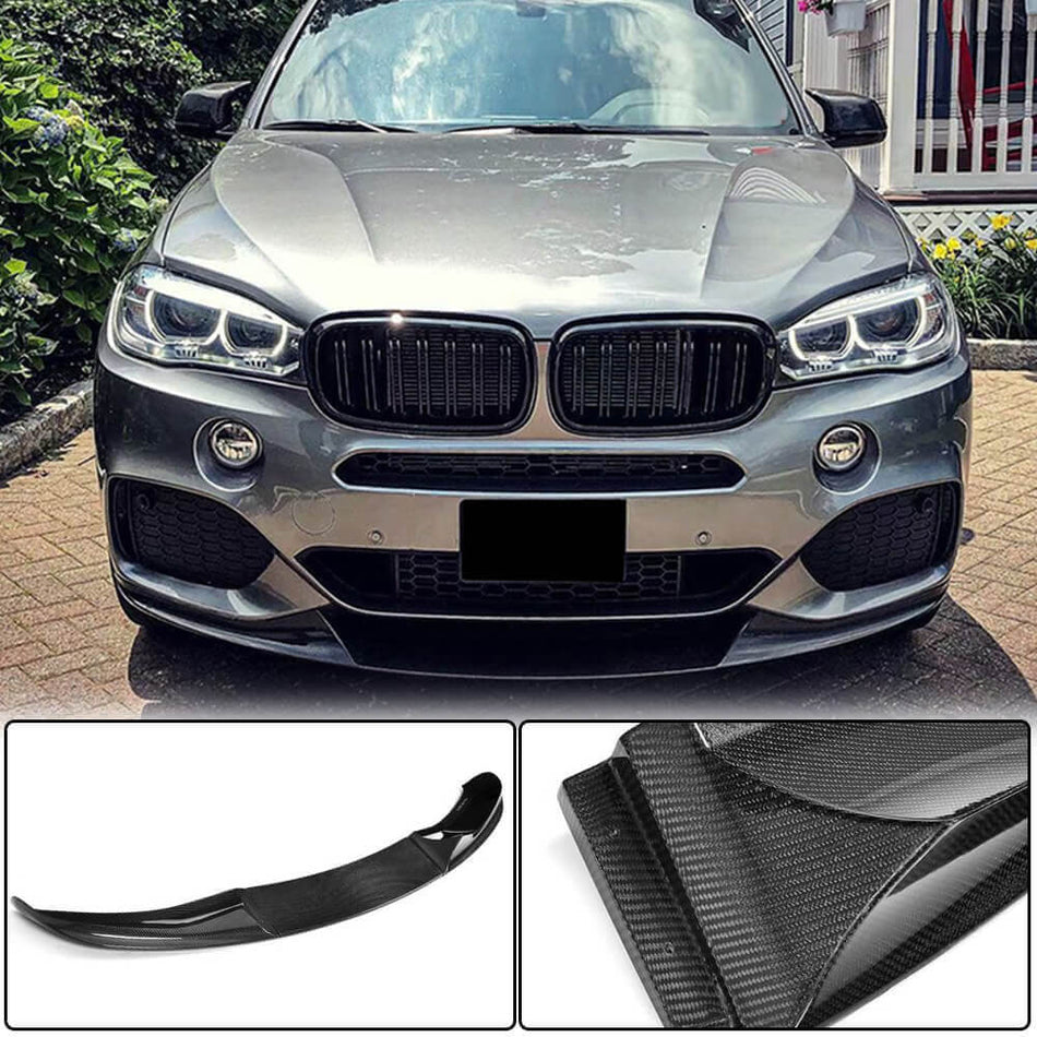 For BMW X5 F15 M Sport Carbon Fiber Front Bumper Lip Chin Spoiler Wide Body Kit