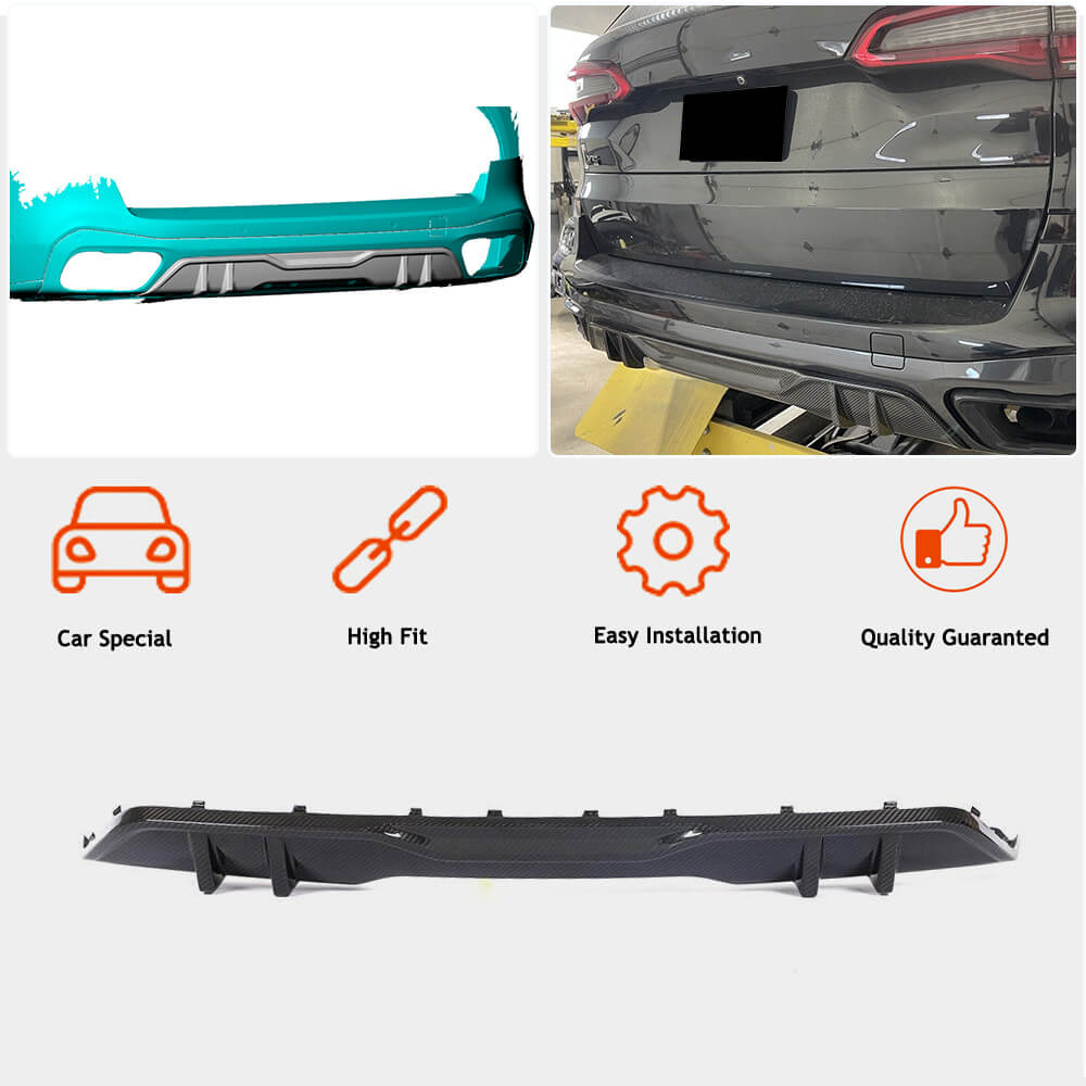 BMW X5 G05 M50d Carbon Fiber Rear Bumper Diffuser Lip | Exterior Mods