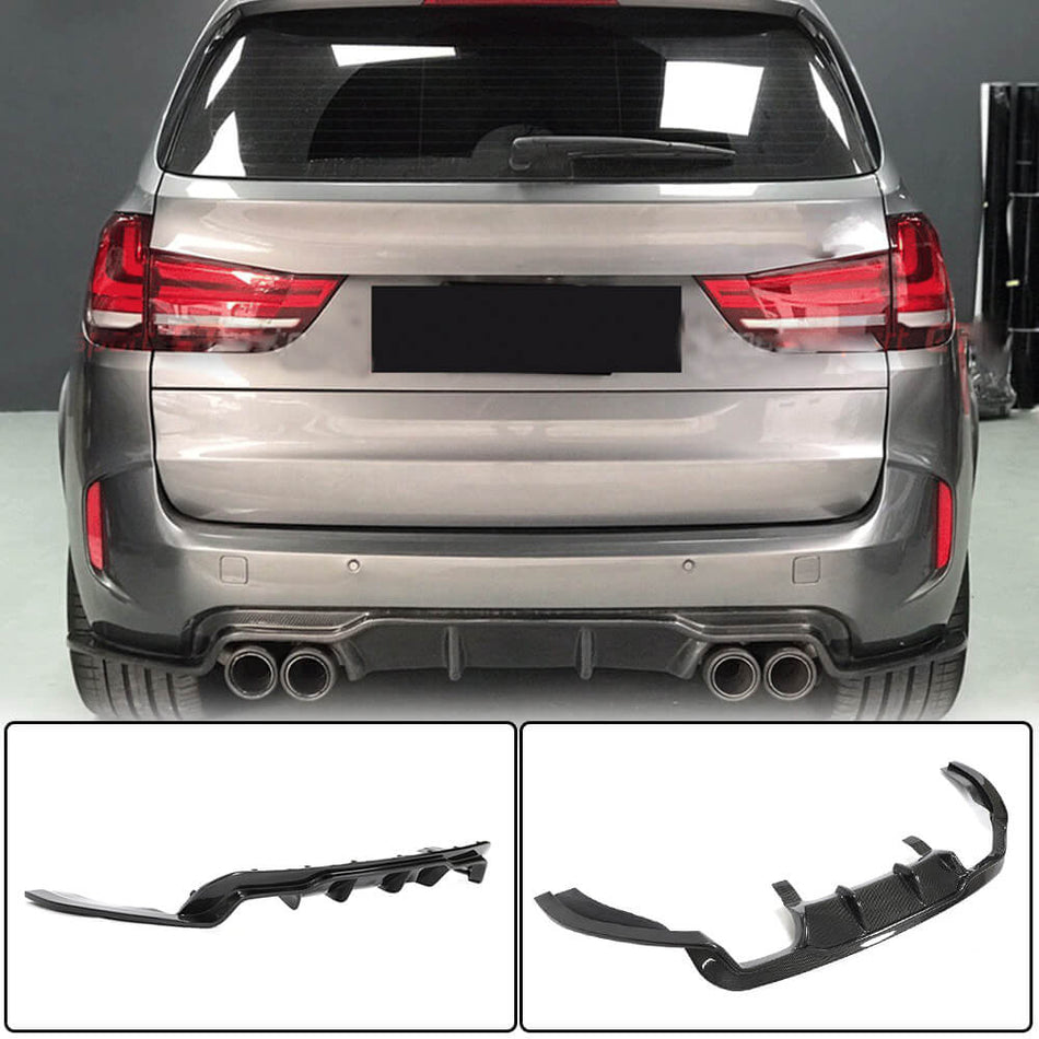 For BMW X5M F85 X6M F86 Carbon Fiber Rear Bumper Diffuser Valance Lip Wide Body Kit