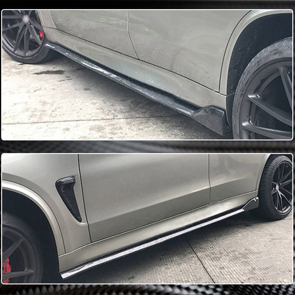 BMW F10 M5 & 5 Series Carbon Fiber 3D Style Side Skirt Add-on Lip Extensions BMW F10 M5 & 5 Series Carbon Fiber 3D Style Side Skirt Add-on Lip Extensions