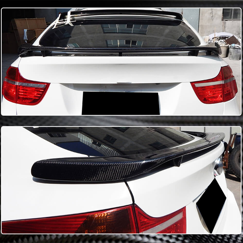 For BMW X6 E71 Sport Utility Carbon Fiber Rear Trunk Spoiler Boot Wing Lip