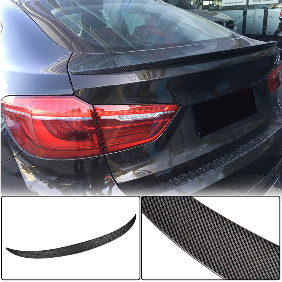 For BMW X6 F16 Carbon Fiber Rear Trunk Spoiler Boot Wing Lip