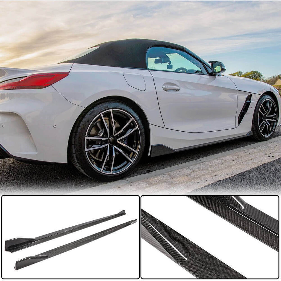 For BMW Z4 G29 sDrive20i/30i M Sport M40i Carbon Fiber Side Skirts Door Rocker Panels Extension Lip