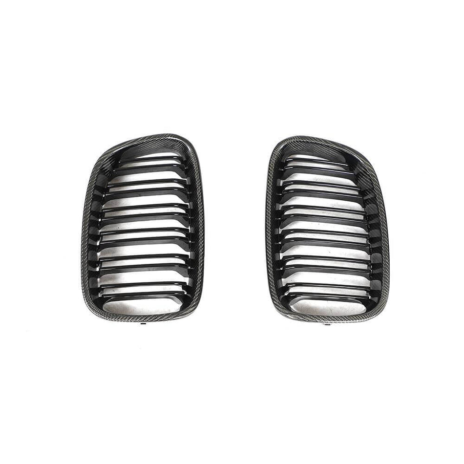 For BMW 1 Series F20 F21 Hatchback Pre-LCI Carbon Fiber Front Grille Frame Bumper Grill Outline Trim Decoration Emblem-Ahacarbon