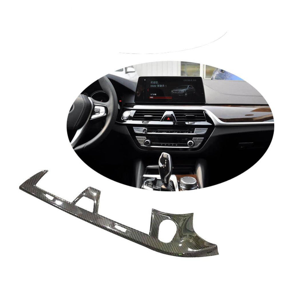 For BMW 5 Series G30 F90 M5 Pre-LCI Carbon Fiber Interior Center Console Air Outlet Dashboard Frame Cover Trim | 520i 530i 530e 540i M550i