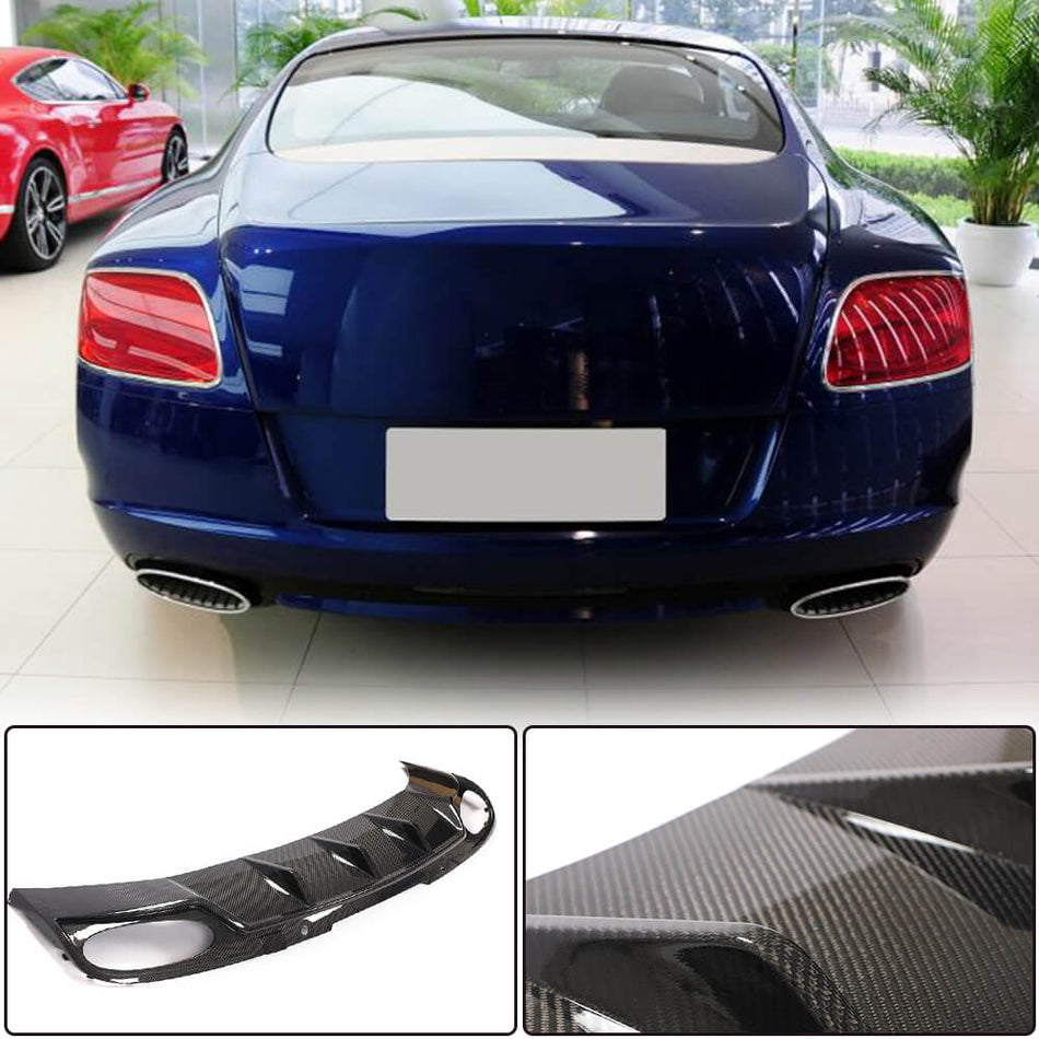 For Bentley Continental 2nd Gen Carbon Fiber Rear Bumper Diffuser Lip
